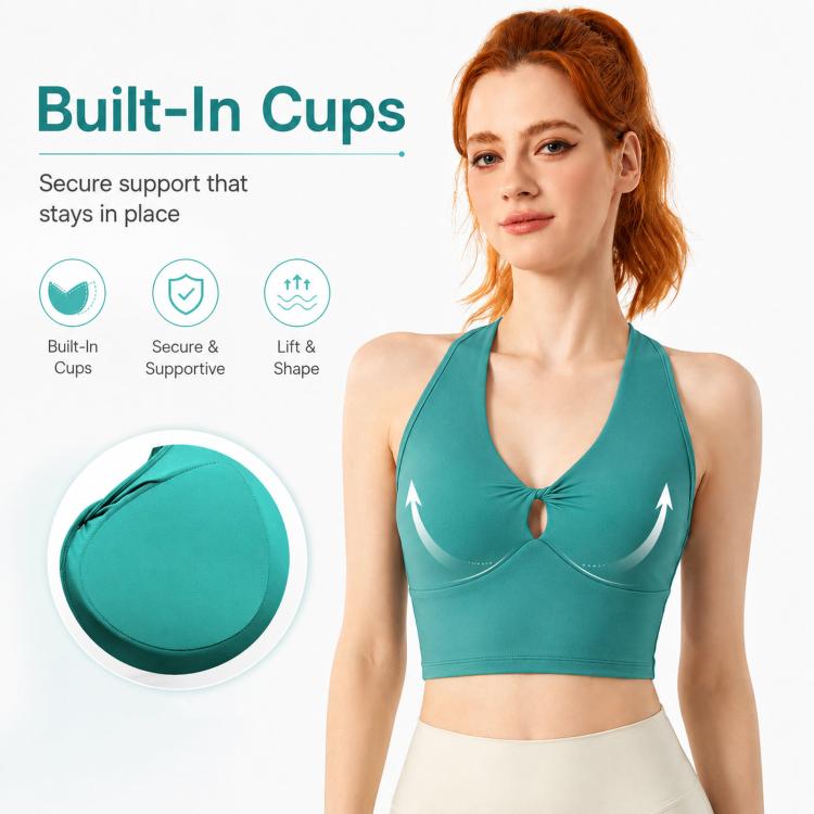 Women Sports Vest With Built-In Cups Yoga Top Running Bra & Fitness Sports Bra, S, M, L, XL