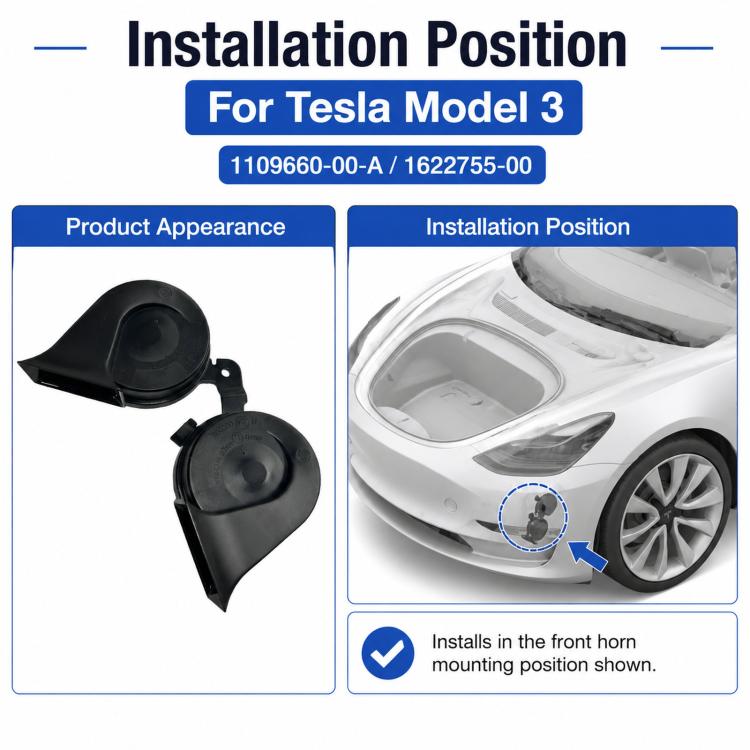 For Tesla Snail Horn Speakers 1109660-00-A  Model 3, Model 3, Model Y