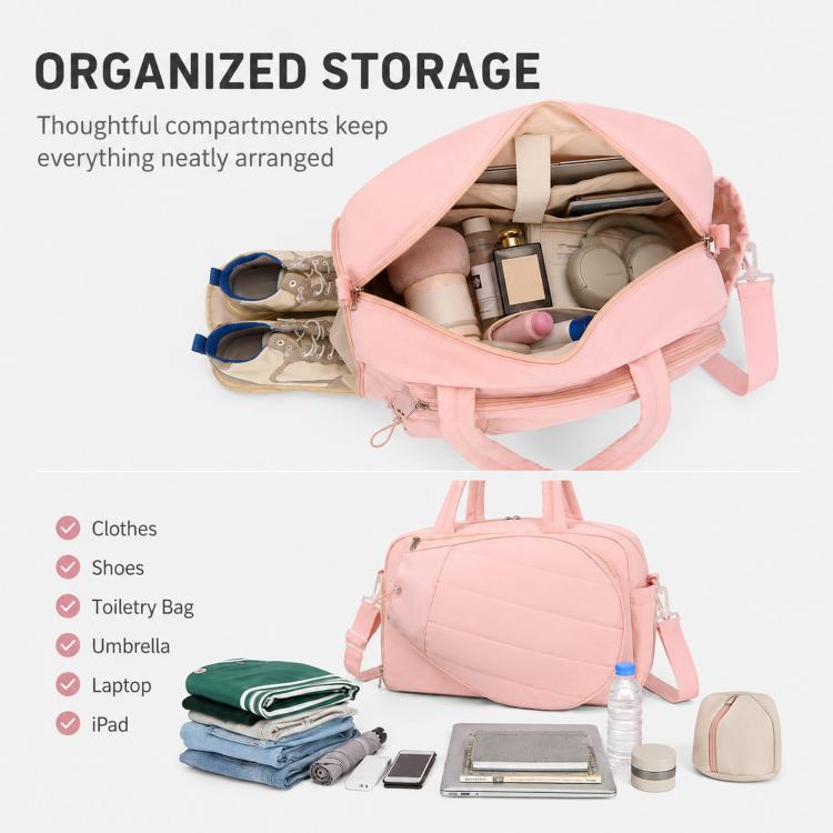Tennis Duffel Bag Waterproof Gym Bag with Shoe Compartment Racket Holder for Pickleball Travel Sports