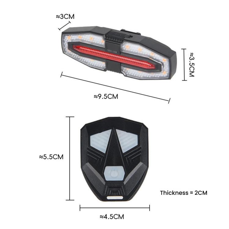 LY-5510 Bicycle Remote Control Warning Tail Light Left & Right Turning Signal Light For Night Riding