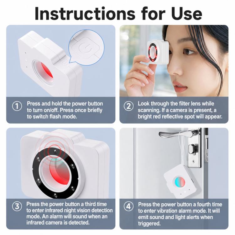 TC200 Anti-Spy Camera Detector Infrared Hotel Privacy Finder Device, TC200