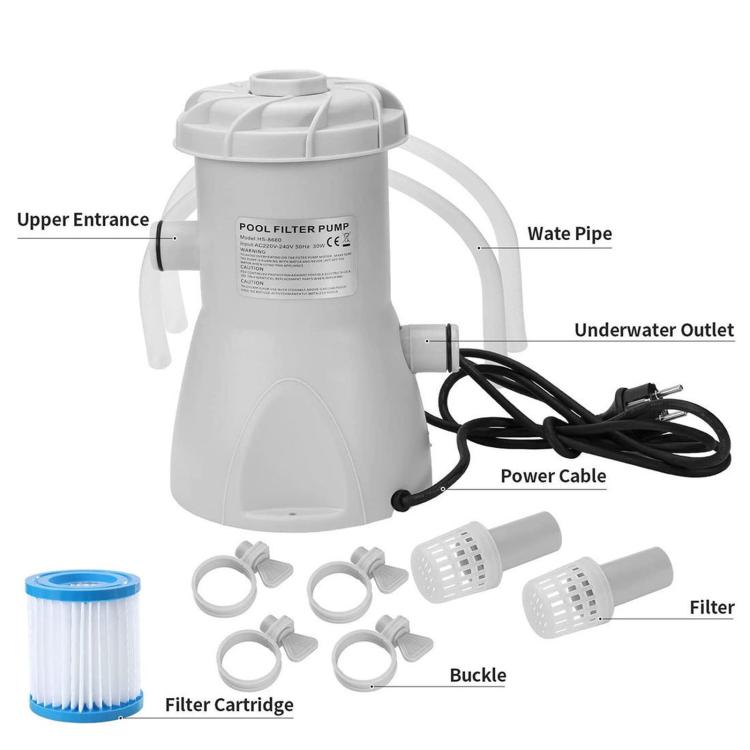 Pool Impurity Filter Pump Suitable For In-Ground Swimming Pools, 530gal EU Plug, 530gal US Plug, 800gal EU Plug, 800gal US Plug