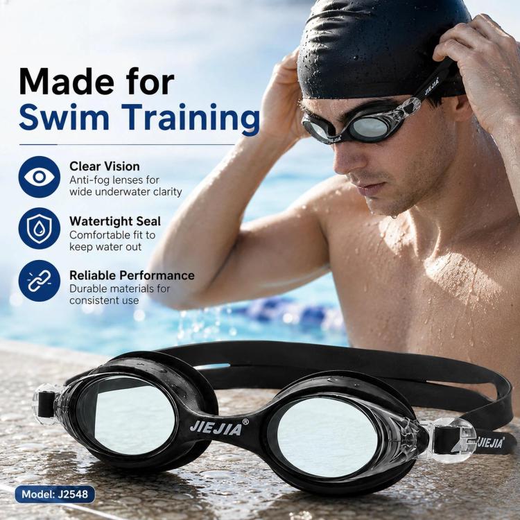 JIEJIA High-Definition Waterproof and Anti-Fog Silicone Swimming Goggles