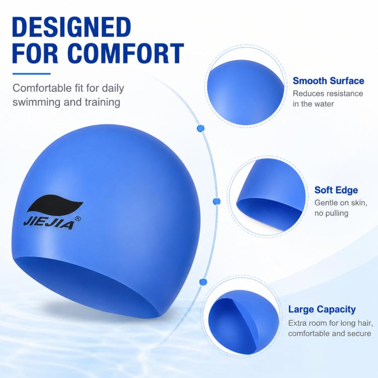 JIEJIA Extra Large Elastic Waterproof Silicone Swim Cap