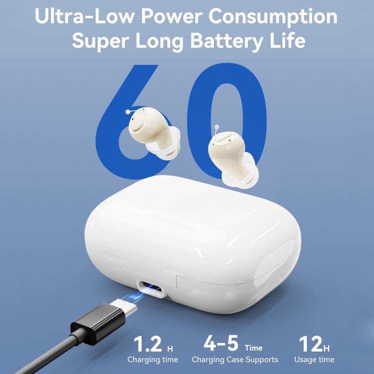 Invisible In-Ear Hearing Aid Smart Noise Reduction Sound Amplifier For Elderly, Invisible In-Ear Hearing Aid