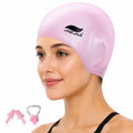 JIEJIA Swimming Silicone Ear-Protecting Swimming Cap With Earplugs And Nose Clip
