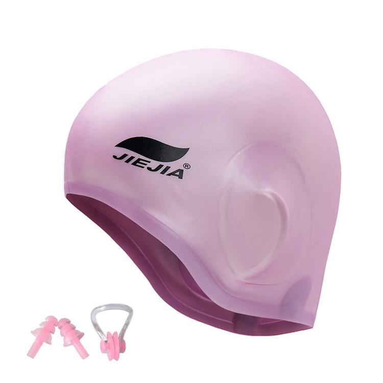 JIEJIA Swimming Silicone Ear-Protecting Swimming Cap With Earplugs And Nose Clip