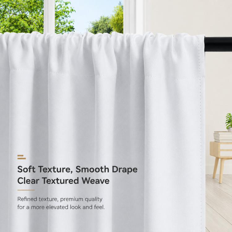 Single Rod Pocket Cafe Curtains Thick High Density Short Tier Window Treatment for Kitchen Bedroom, 40x60cm, 76x60cm, 76x92cm, 106x91cm