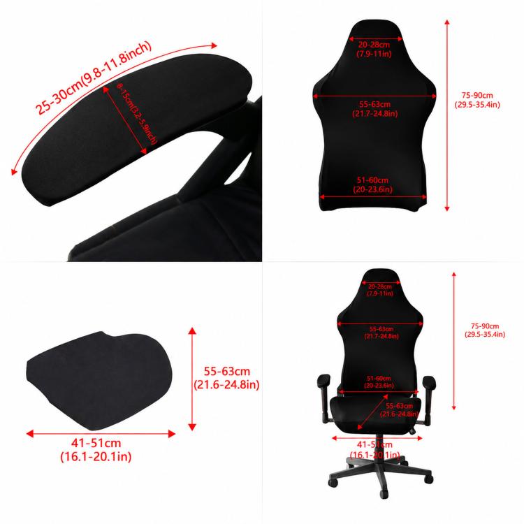 Elastic Gaming Chair Cover Stretchable Computer Office Chair Slipcover With Armrest Covers, 4-Piece Set