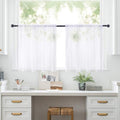 2-Piece Set Sheer Cafe Tier Curtains Rod Pocket Small Window Voile Curtains For Kitchen Bathroom, 76x60cm, 76x92cm, 132x46cm