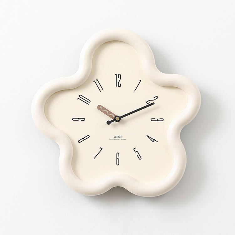 wozoom Flower Shaped Wall Clock Silent Creamy Style Decorative Clock, Minimalist Beige, Minimalist Red, Swing Red With Second Hand, Swing Beige, Swing Red, Swing Green