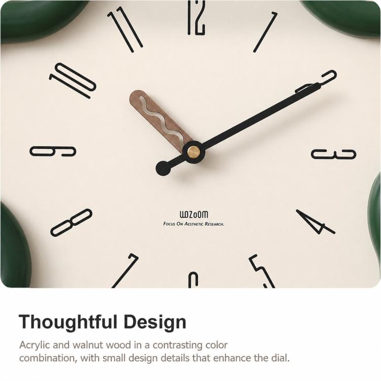 wozoom Flower Shaped Wall Clock Silent Creamy Style Decorative Clock, Minimalist Beige, Minimalist Red, Swing Red With Second Hand, Swing Beige, Swing Red, Swing Green