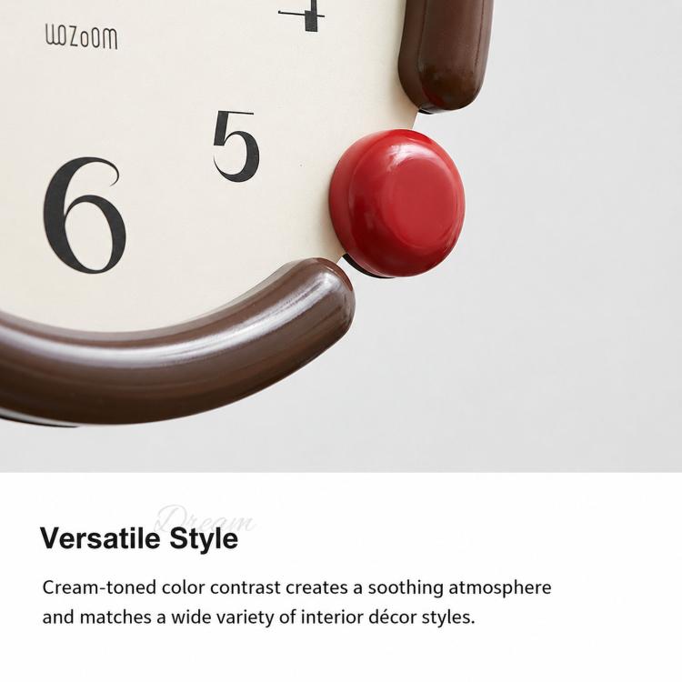 wozoom Retro Oval Wall Clock Silent Decorative Quartz Clock, Minimalist Black, 3D Design Aluminum Hands Brown, 3D Design Aluminum Hands Black, 3D Design Wooden Hands Black, 3D Design Wooden Hands Brown, 3D Design Wooden Hands Red                       ...