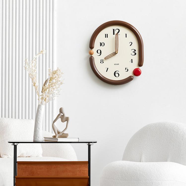 wozoom Retro Oval Wall Clock Silent Decorative Quartz Clock, Minimalist Black, 3D Design Aluminum Hands Brown, 3D Design Aluminum Hands Black, 3D Design Wooden Hands Black, 3D Design Wooden Hands Brown, 3D Design Wooden Hands Red                       ...