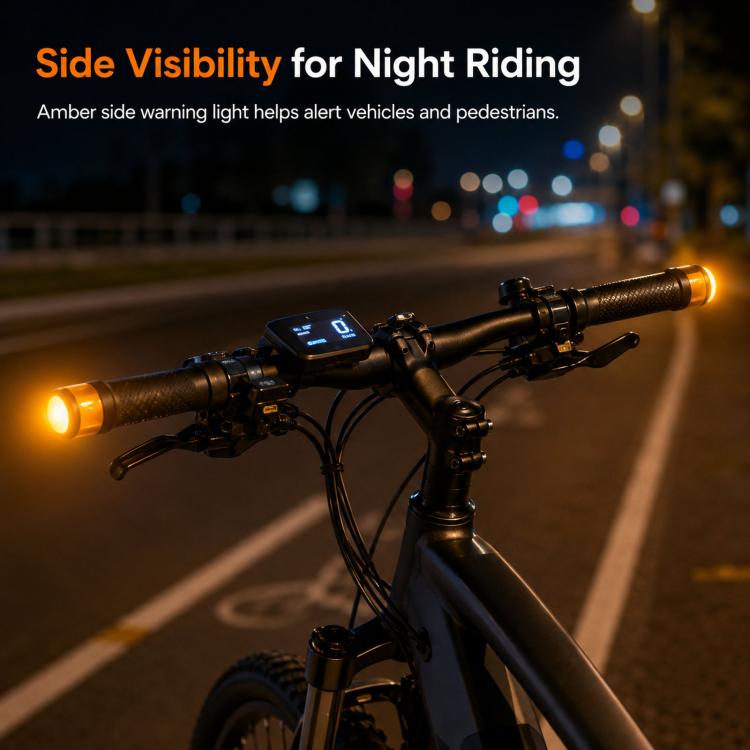 ULIP USB Rechargeable Bike Handlebar End Lights LED Safety Warning Signal Lamps for 22mm Bar Grips