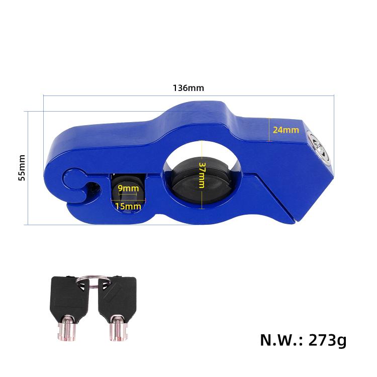 CNC Aluminum Handlebar Grip Lock Universal Anti-Theft Brake Lever Lock for Electric Scooters, Motorcycles