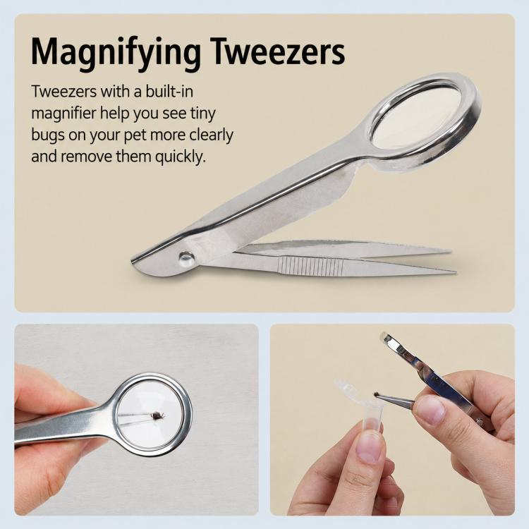10-Piece Pet Tick Remover Kit with Magnifying Glass Tweezers, Lasso Pen, Flea Comb, 10-Piece Kit
