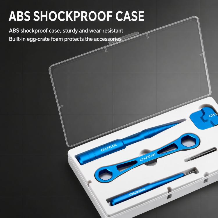 CHUIXIAN 5pcs /Box Aluminum Fishing Reel Maintenance Tool Kit Spool Bearing Pin Remover Wrench Set for Baitcasting