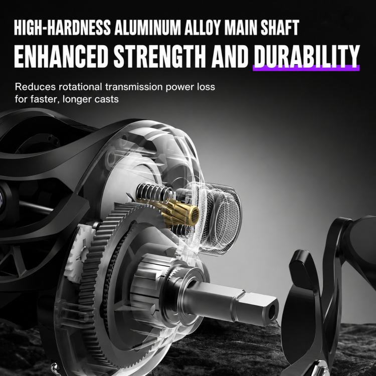 Baitcasting Fishing Reel 7.2:1 Gear Ratio 12-Speed Magnetic Brake System Long Casting Smooth Reel, Plastic Line Cup Blue Left Hand, Plastic Line Cup Blue Right Hand, Plastic Line Cup Red Left Hand, Plastic Line Cup Red Right Hand                       ...