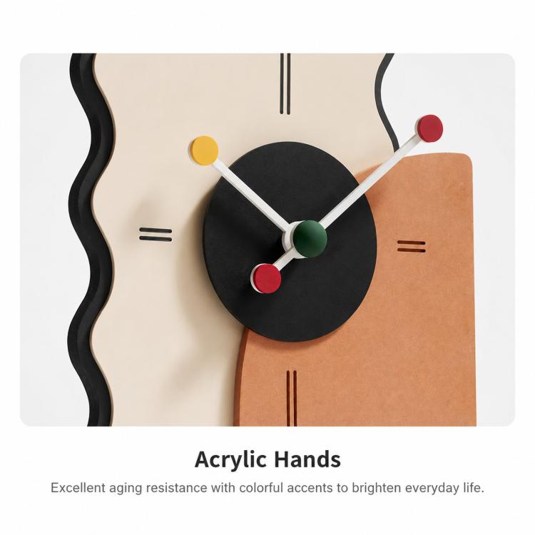 wozoom Geometric Desk Clock Silent Acrylic Table Clocks For Bedroom Living Room Decor, Digital Cream Orange, Digital Cream Black, Simple Cream Orange, Simple Cream Black, Digital With Second Hand Cream Orange, Digital With Second Hand Cream Black