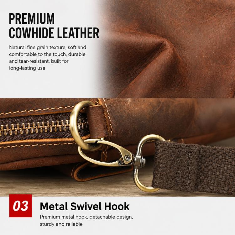 MASIWEI 7350 Vintage Leather Crossbody Bag Small Messenger Shoulder Purse Casual Phone Pouch