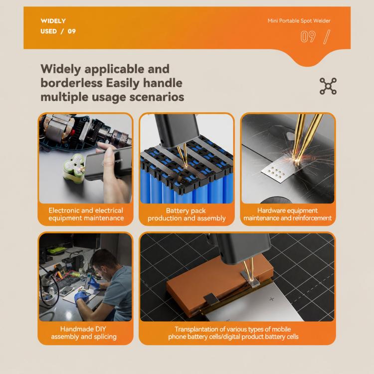Awgem AS2 Portable Spot Welder with Screen Double Pulse 90 Gears Handheld Battery Welder, AS2