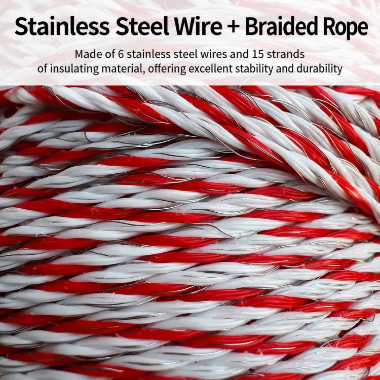 Electric Fence Conductive Rope For Farms Electrified Livestock Fencing Wire For Cattle And Sheep, 200m/2mm, 500m/2mm
