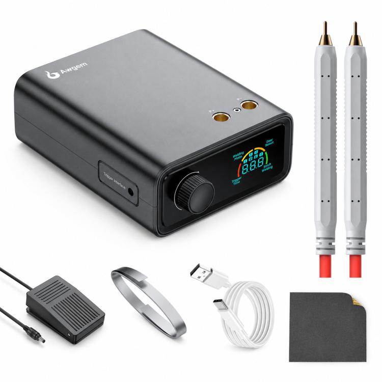 Awgem SK1 Portable Spot Welder 1620A High Current Double Pulse Battery Welder With Pedal, 5000mAh, 10000mAh