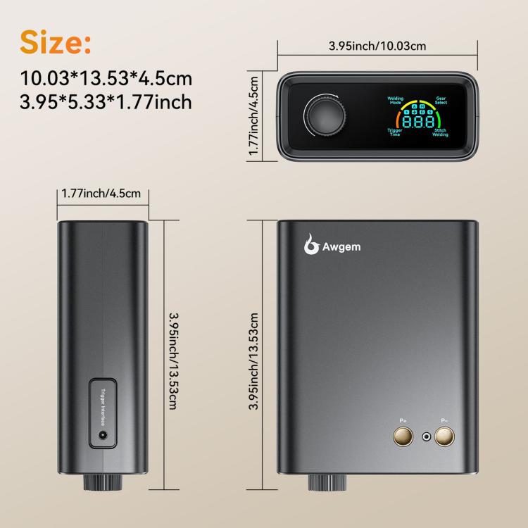 Awgem SK1 Portable Spot Welder 1620A High Current Double Pulse Battery Welder With Pedal, 5000mAh, 10000mAh
