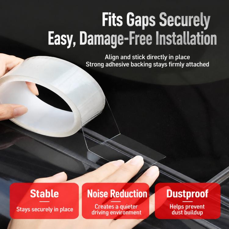 Car Sunroof Sealing Strip Waterproof Tape Roof Leak-Proof Glass Rubber Seal, 3m, 6m