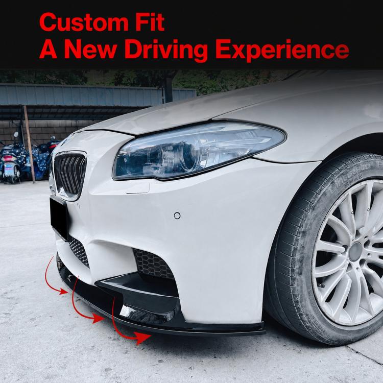 For BMW 5 Series F10 M5 F11 2011-2017 Car Accessories Stickers, Front Bumper Trim Black, Front Bumper Trim Carbon Fiber, Front Lip Black, Front Lip Carbon Fiber
