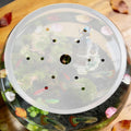 7.47-inch Clear Acrylic Round Fish Tank Lid Circular Aquarium Anti-Jumping Cover with Center Feeding Hole & Ventilation Pores, YX258