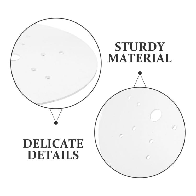 7.47-inch Clear Acrylic Round Fish Tank Lid Circular Aquarium Anti-Jumping Cover with Center Feeding Hole & Ventilation Pores, YX258