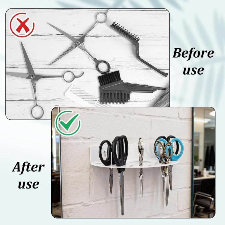 Acrylic Scissor Holder For Salon Wall Mounted Hair Tool Organizer Rack For Barber Station, 1pc, 2pcs