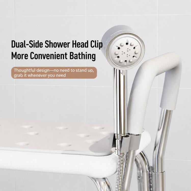 Anti-Slip Suction Bath Chair For Elderly Adjustable Bathroom Stool For Shower & Toilet Dual Use