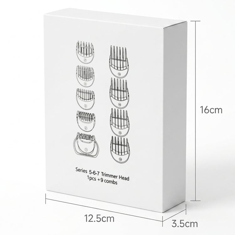 For Braun Series 5 / 6 / 7 Trimmer Head Shaver Attachment With 9 Guide Combs 1-19 Mm, 5/6/7 With 9 Guide Combs