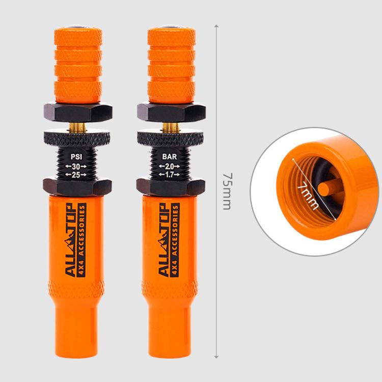 Tire Deflator Kit 10-30 PSI Auto-Stop Brass Tire Relief Valve, Orange