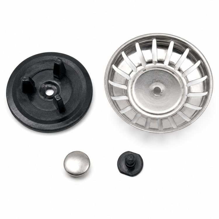 Replacement Sink Strainer Basket For IKEA Older Models 80mm Stainless Steel Kitchen Sink Stopper With 3-Prong Plug