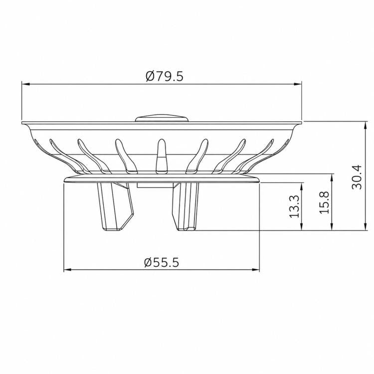 Replacement Sink Strainer Basket For IKEA Older Models 80mm Stainless Steel Kitchen Sink Stopper With 3-Prong Plug