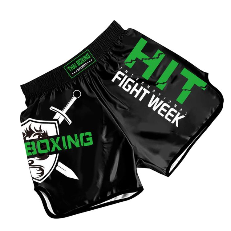 ZhuoAo Muay Thai Boxing Shorts Kickboxing & Sanda Training Fight Shorts For Men & Women, XXS, XS