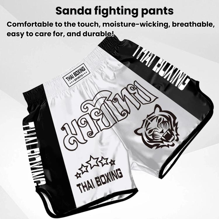 ZhuoAo Muay Thai Boxing Shorts Kickboxing & Sanda Training Fight Shorts For Men & Women, L, XL