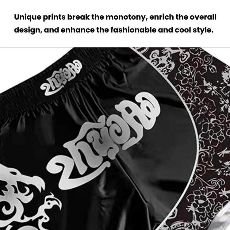 ZhuoAo Muay Thai Boxing Shorts Kickboxing & Sanda Training Fight Shorts For Men & Women, S, M