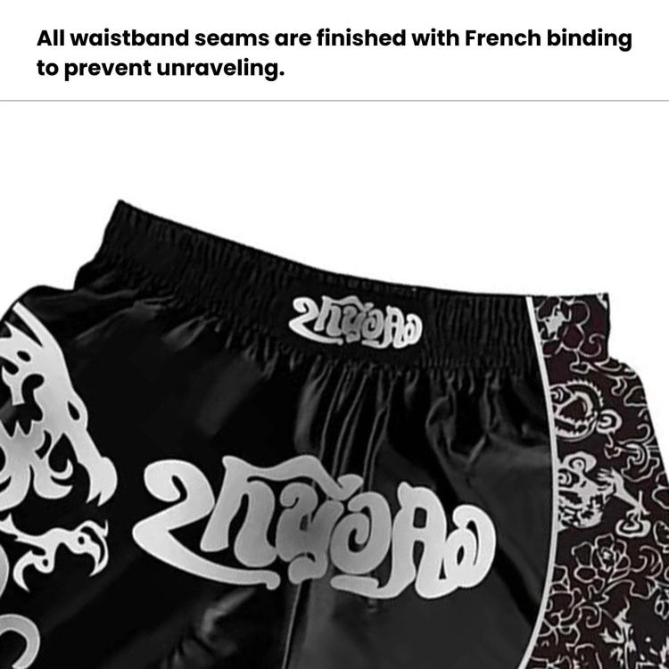 ZhuoAo Muay Thai Boxing Shorts Kickboxing & Sanda Training Fight Shorts For Men & Women, L, XL