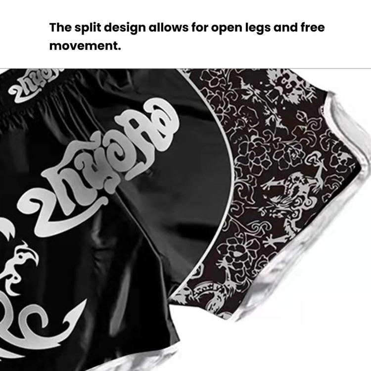 ZhuoAo Muay Thai Boxing Shorts Kickboxing & Sanda Training Fight Shorts For Men & Women, XXS, XS