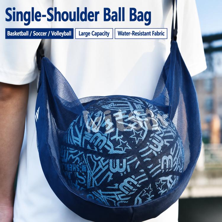 Witsar Crossbody Basketball Bag Breathable Mesh Sports Ball Carrier with Inner Zipper Pocket