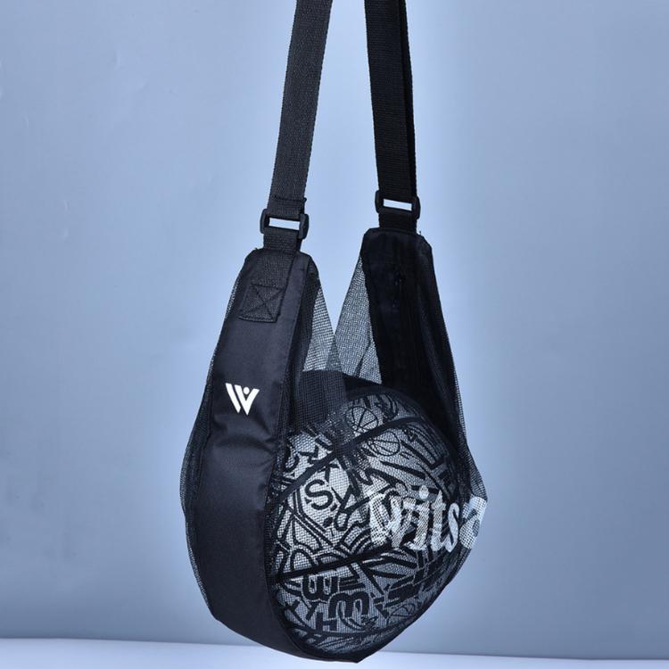 Witsar Crossbody Basketball Bag Breathable Mesh Sports Ball Carrier with Inner Zipper Pocket