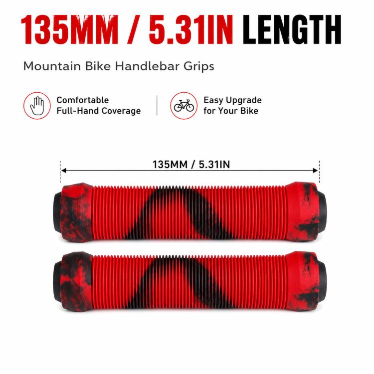 Rubber Mountain Bike Handlebar Grips Anti-Slip Shock-Absorbing Cycling Hand Grips