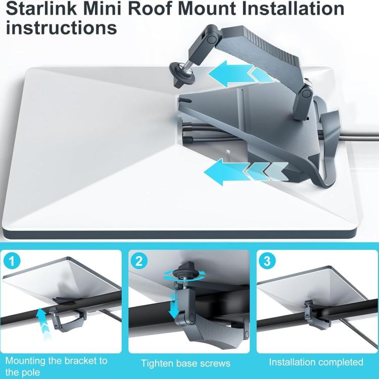 For Starlink Mini Roof Rack Clamp Mount Adjustable Roof Bar Bracket Holder for RV Car Yacht Luggage Rack, Roof Bar Bracket Holder