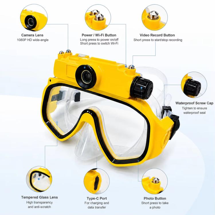 FSD191 HD Action Camera With 15M Diving Goggles Wi-Fi Connectivity For Snorkeling Swimming Photos Videos