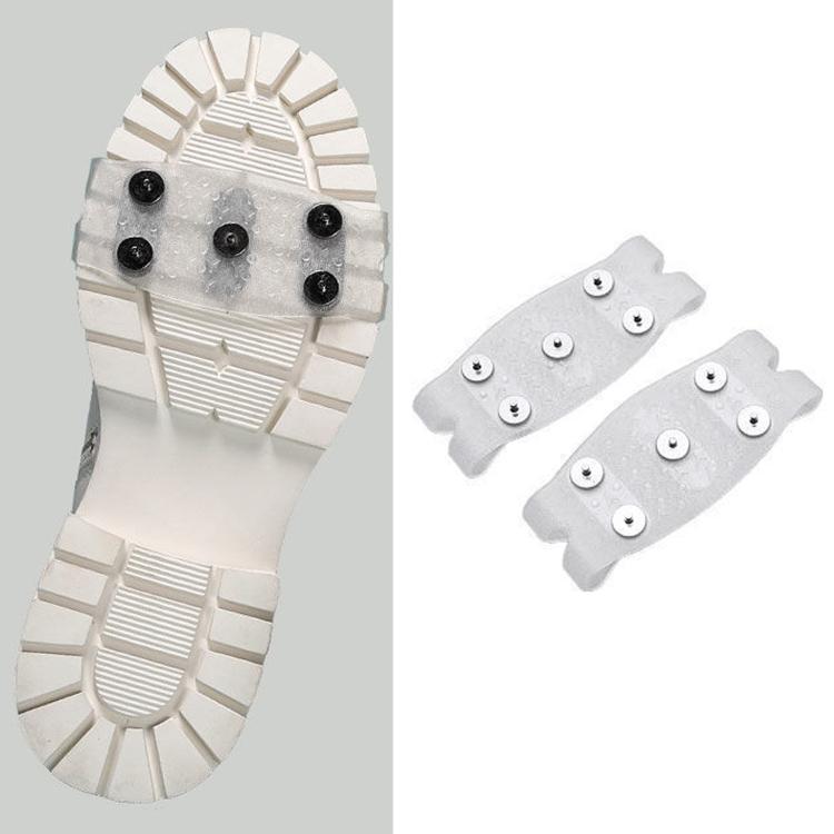 1 Pair AOTU AT8613 5-Stud Ice Cleats Anti-Slip Crampons Shoes Grippers Cover For Snow Hiking Walking